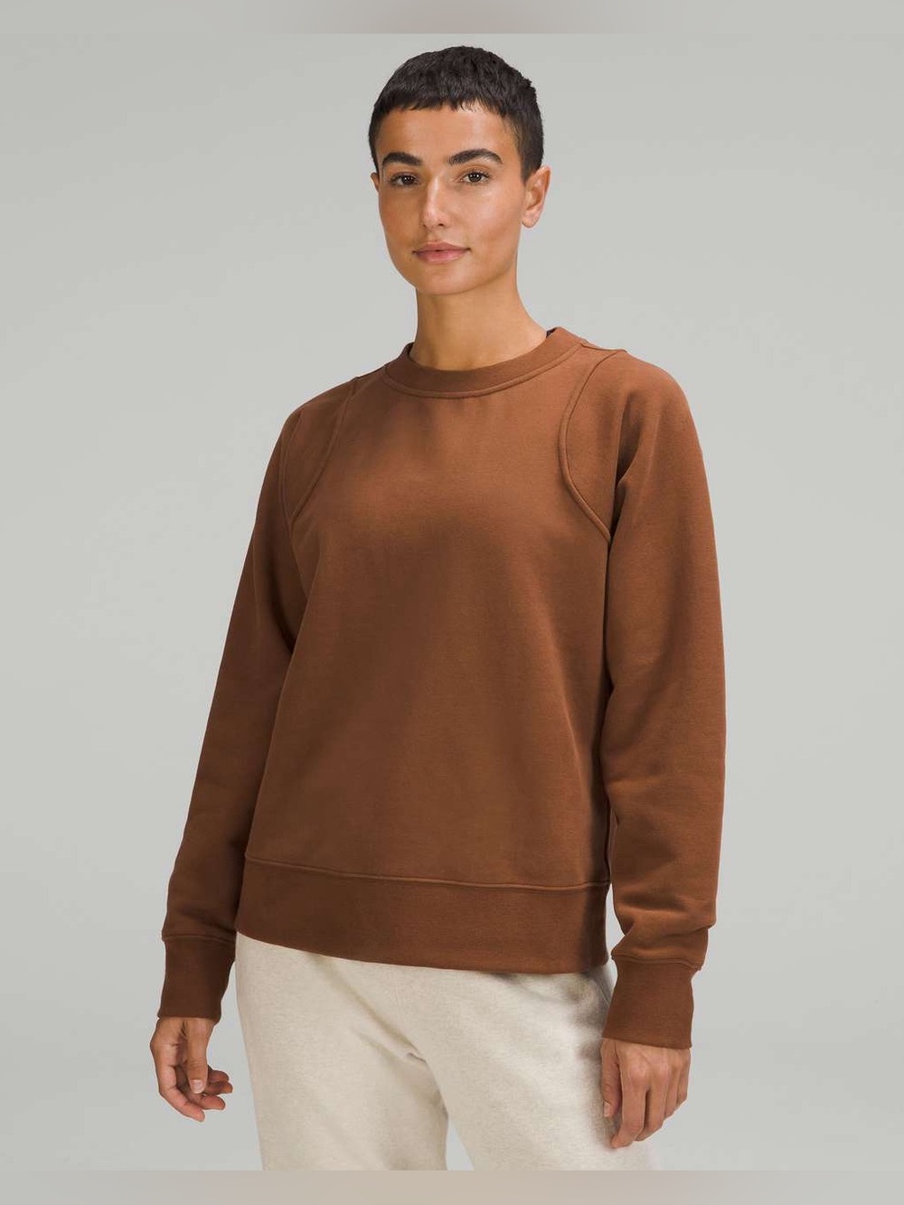 Lululemon Loungeful pullover crewneck roasted brown size 8